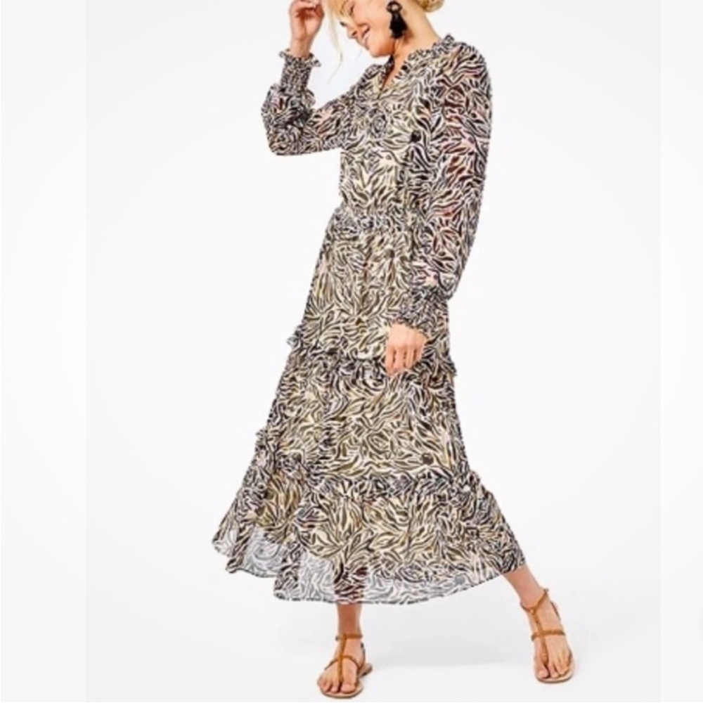 NWT‎ Lilly Pulitzer Ardith Midi Dress 00 Animal Print